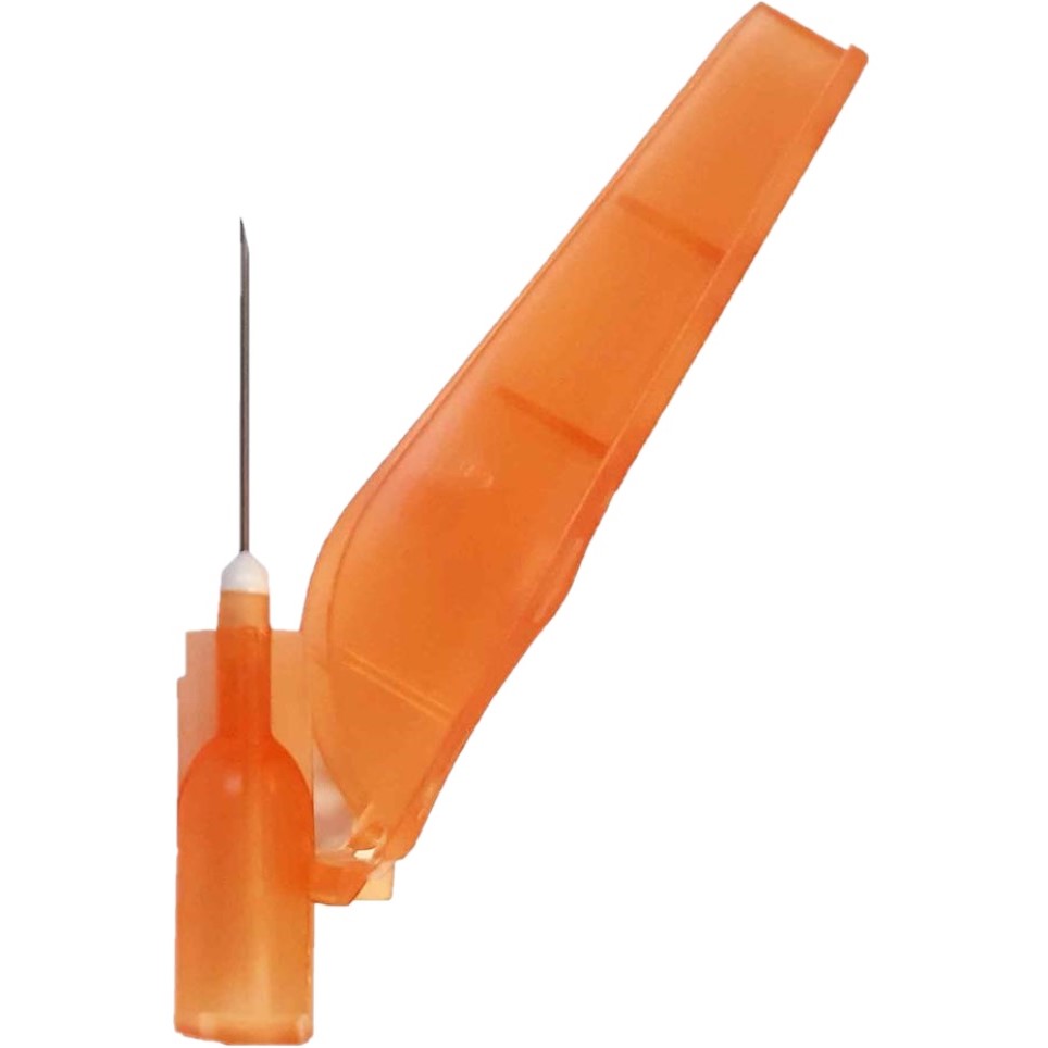 Needle Hypodermic EXELInt® Hinged Safety Needle 25 Gauge 5/8 Inch Length (100/BX 10BX/CS) by Exel Corporation  ID 27403